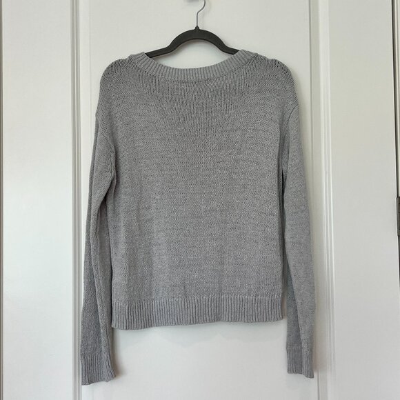 Banana Republic Crew Neck Cotton Blend Sweater Gray Women's Size M - Picture 2 of 5